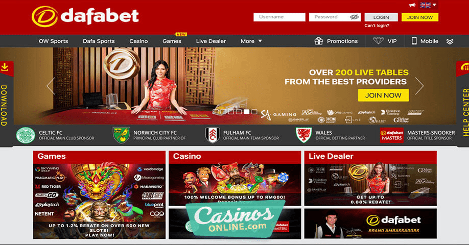 Dafabet Casino Website